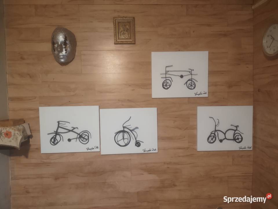Rowerki ręcznie wykonane z metalu na płycie Figurki i rzeźby Radom sprzedam