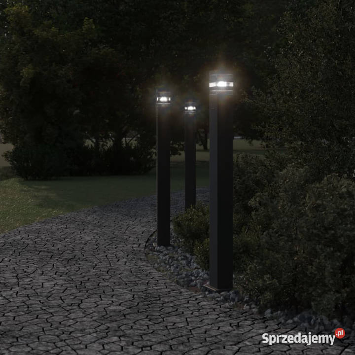 Zewnętrzne lampy stojące z gniazdem 3 czarne 110 sprzedam