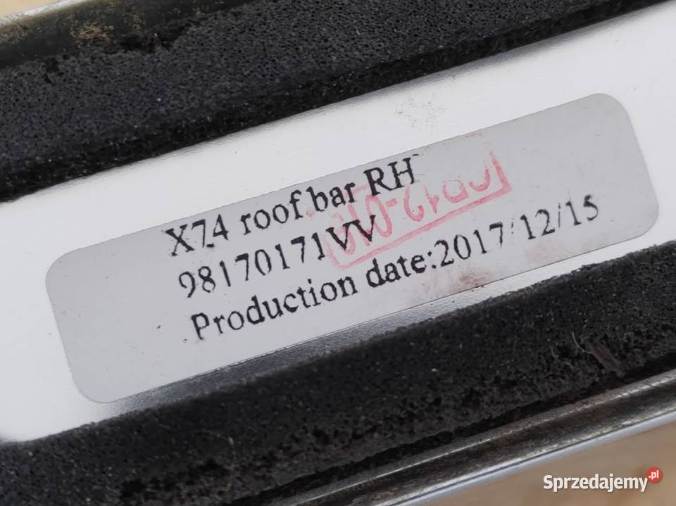 Relingi Dachowe Citroen DS7 1722 98170172VV Relingi dachowe Pleszew