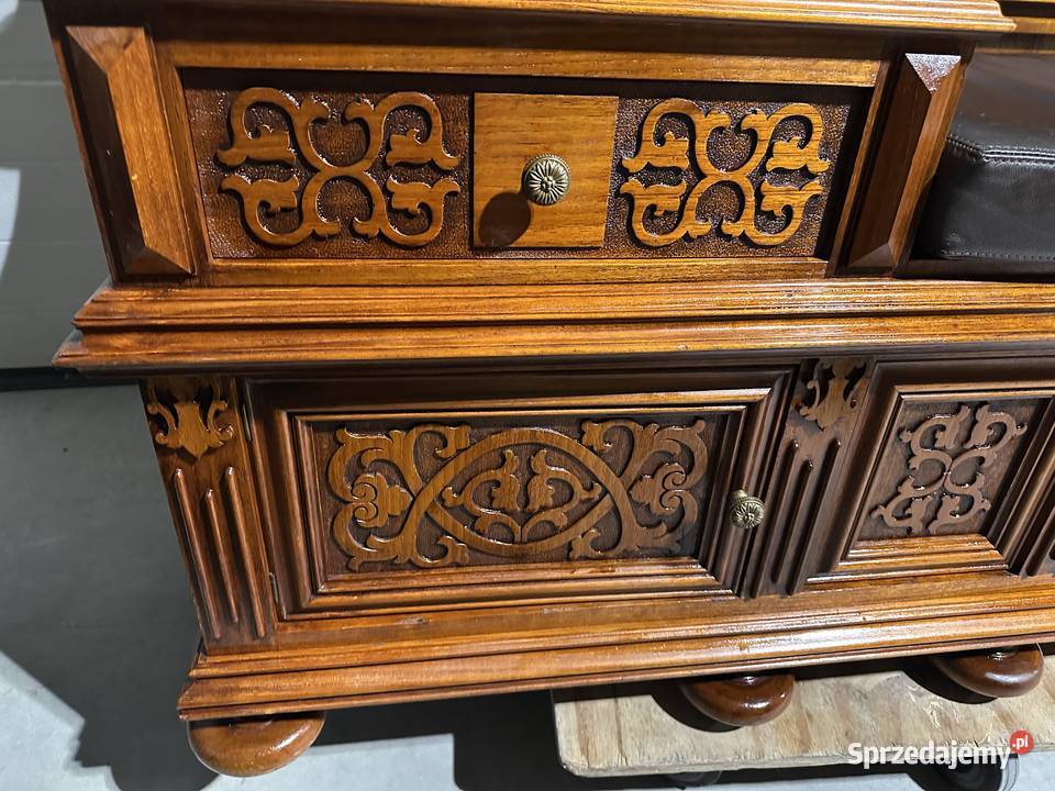 Antyczna drewniana dekoracyjna ławka sprzedam