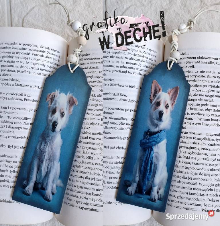 Zakładka do książki pies psy decoupage Pozostałe małopolskie Kraków sprzedam