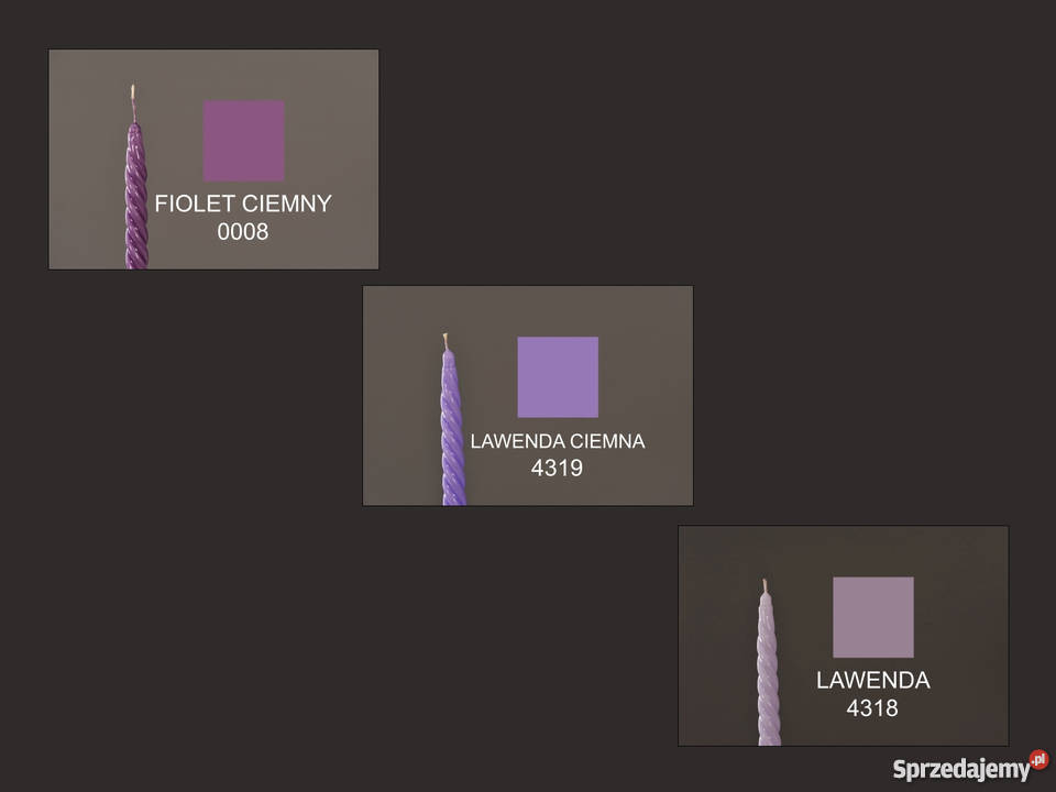 Świeczki Welurowe 275 Świece Metaliczne 190 odcienie czerwieni Siewierz