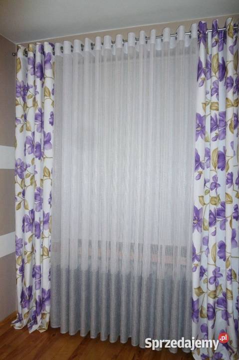 Firanka z połyskującą nitką na przelotkach Częstochowa