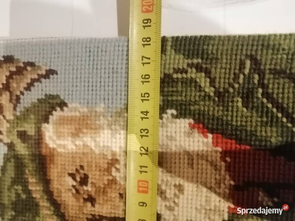 stary obraz haftowany Rękodzieło