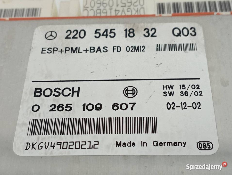MODUŁ ESP 2205451832 MercedesBenz Sklasa IV świętokrzyskie