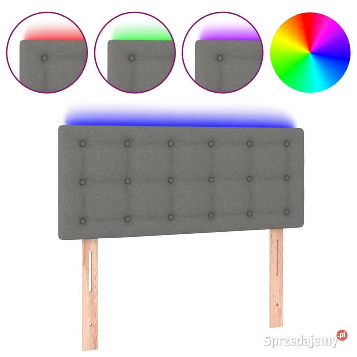 Zagłówek do łóżka z LED ciemnoszary 80x5x7888 Warszawa