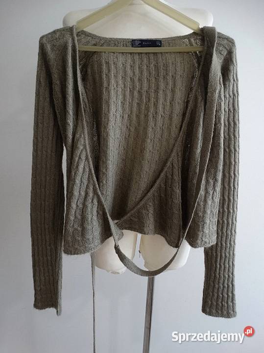 Sweter Zara Wełniany Moherowy Kopertowy Wiązany Swetry i golfy Łomża sprzedam