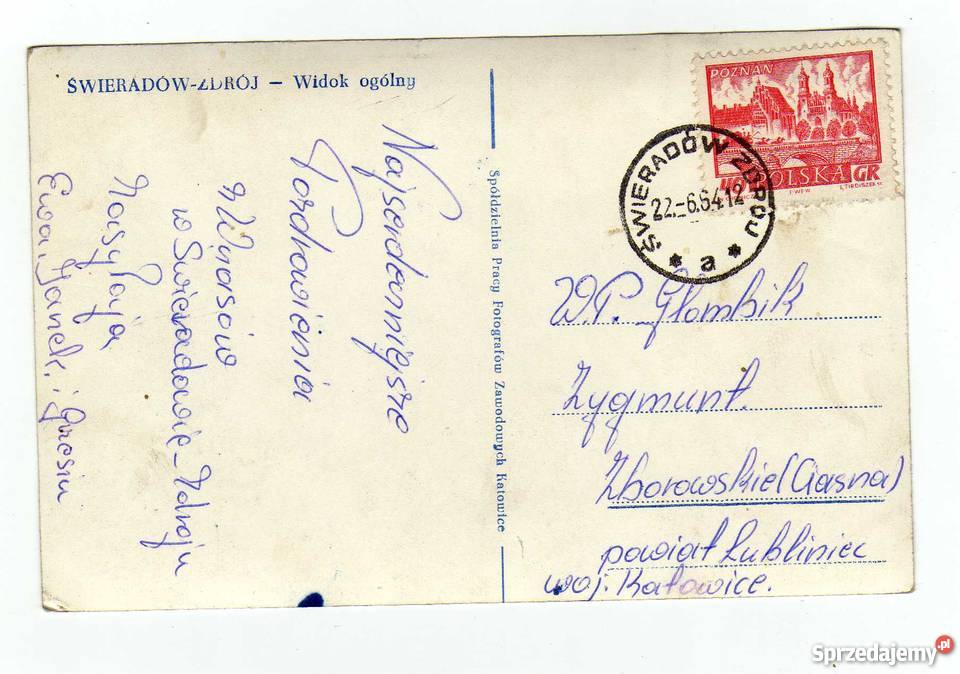 ŚWIERADÓW ZDRÓJ WIDOK OGÓLNY POCZTÓWKA CZARNO Krynki