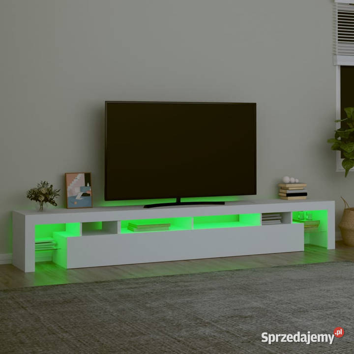 Szafka pod TV z oświetleniem LED biała RTV mazowieckie Warszawa