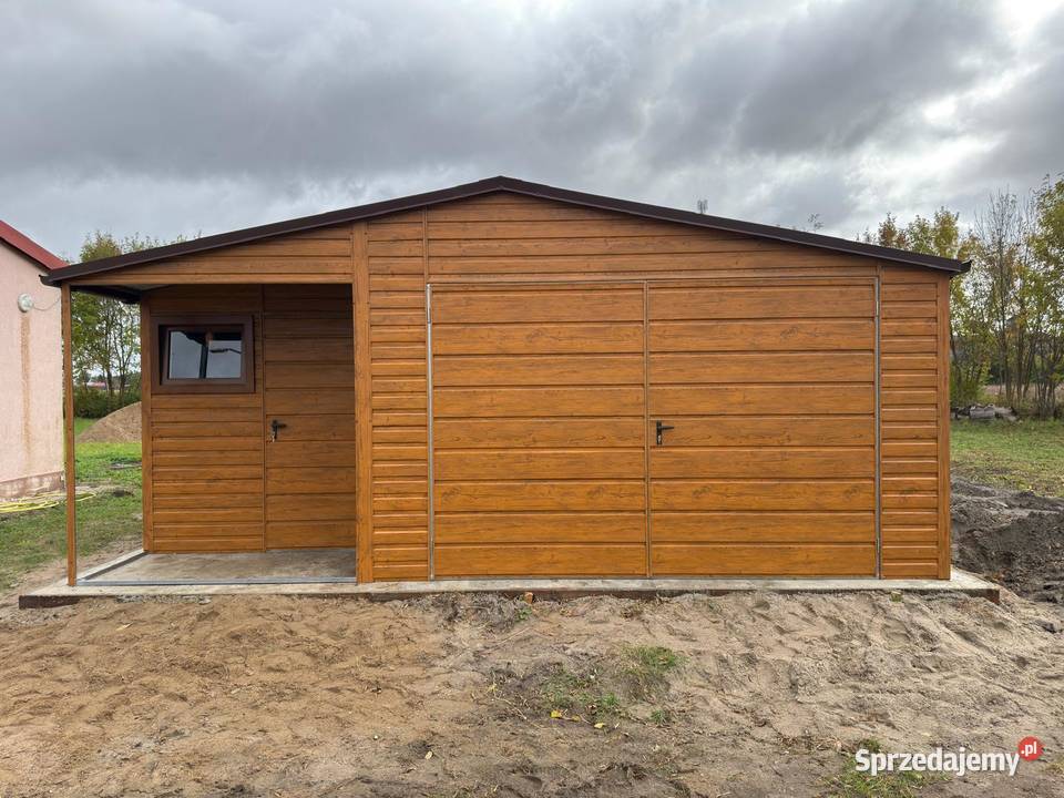 Garaż blaszany drewnopodobny 7x6 producent 6x6 Mława