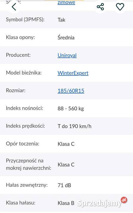 Uniroyal 18565r15 uzywane Bolesławiec sprzedam