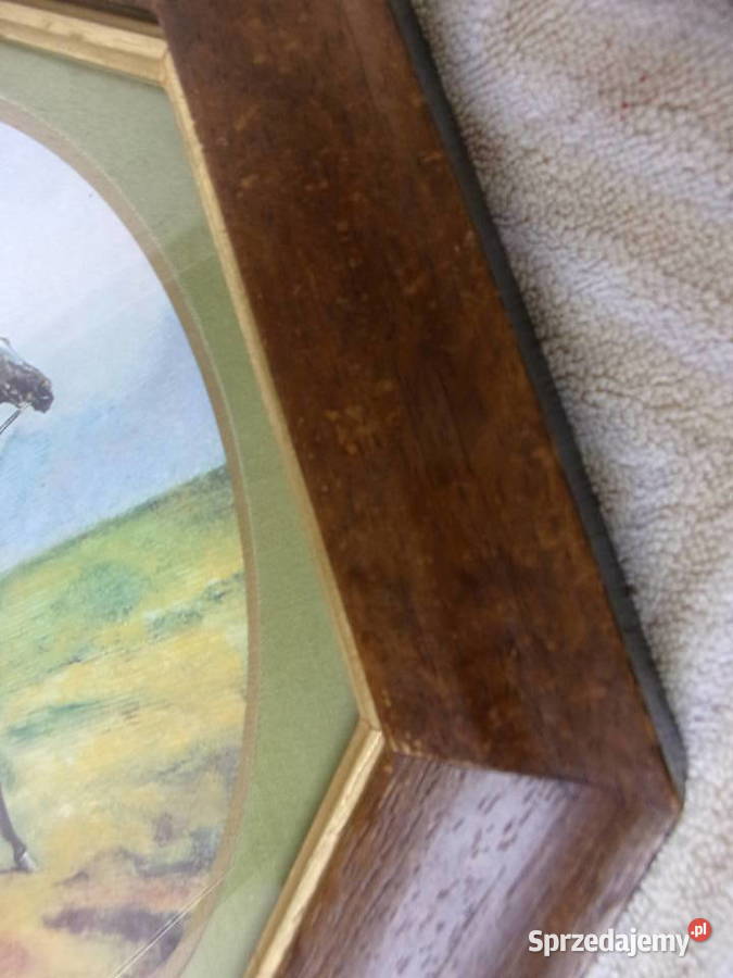 stary cenny obraz z początku XXw Dżokej na mazowieckie sprzedam