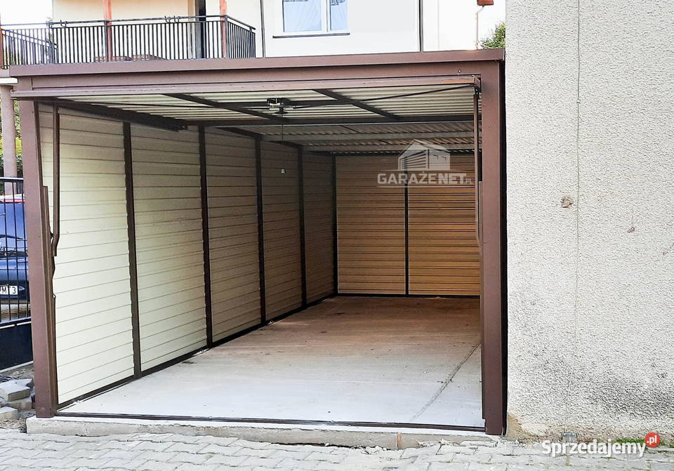 GARAZ BLASZANY 3M X 6M POZIOM SPAD TYŁ BRAMA