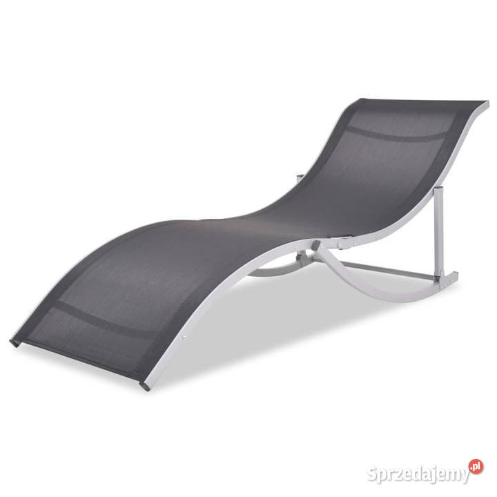 Składane leżaki 2 czarnoszare WM43654 Warszawa sprzedam