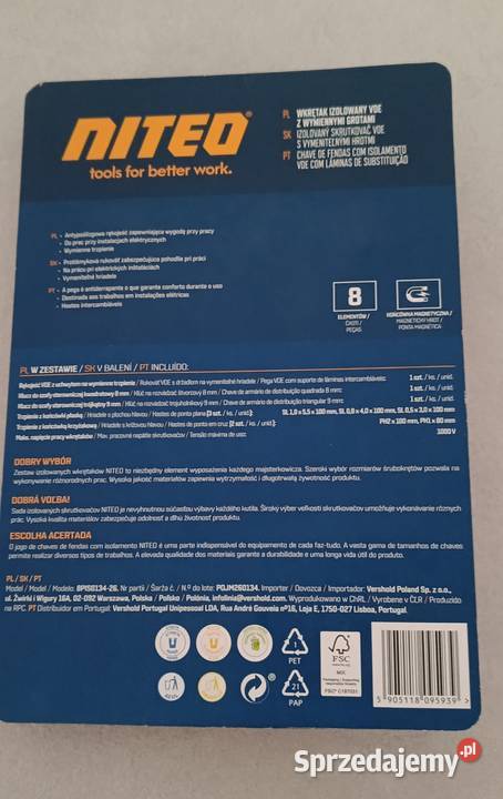NITEO wkrętak izolowany VDE z wymiennymi grotami