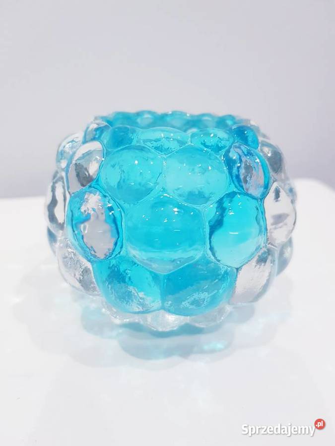 Szklany świecznik na podgrzewacze śląskie Dąbrowa Górnicza