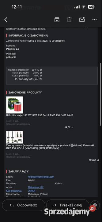 Kawasaki kxf 250 2009 Bieliny