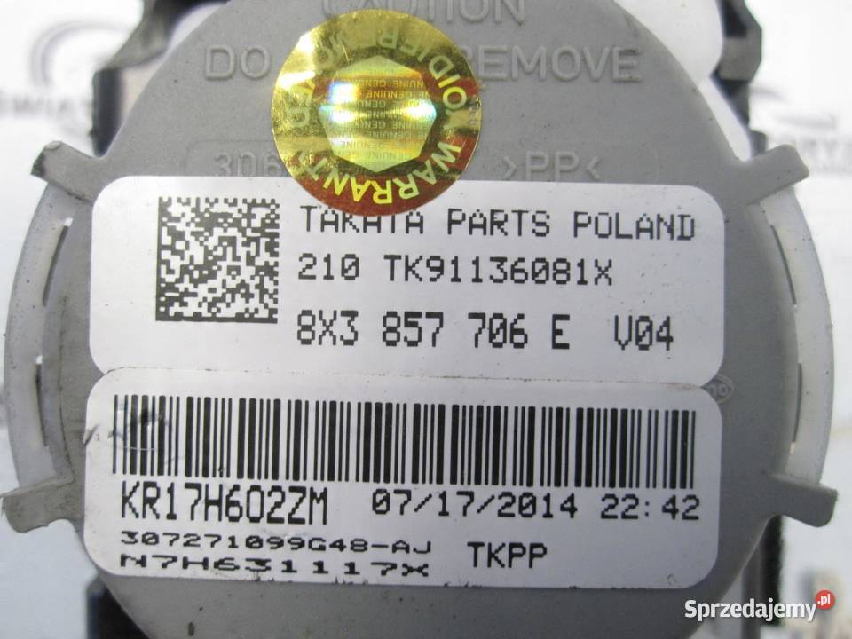 AUDI A1 SLINE 12r pas bezpieczeństwa prawy przód