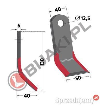 Nóż Y FEI54 do kosiarek bijakowych Ferri 63FEI54 Chmielniki