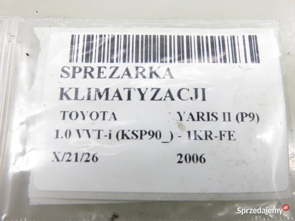 KOMPRESOR KLIMATYZACJI TOYOTA YARIS II 10 VVTi osobowe