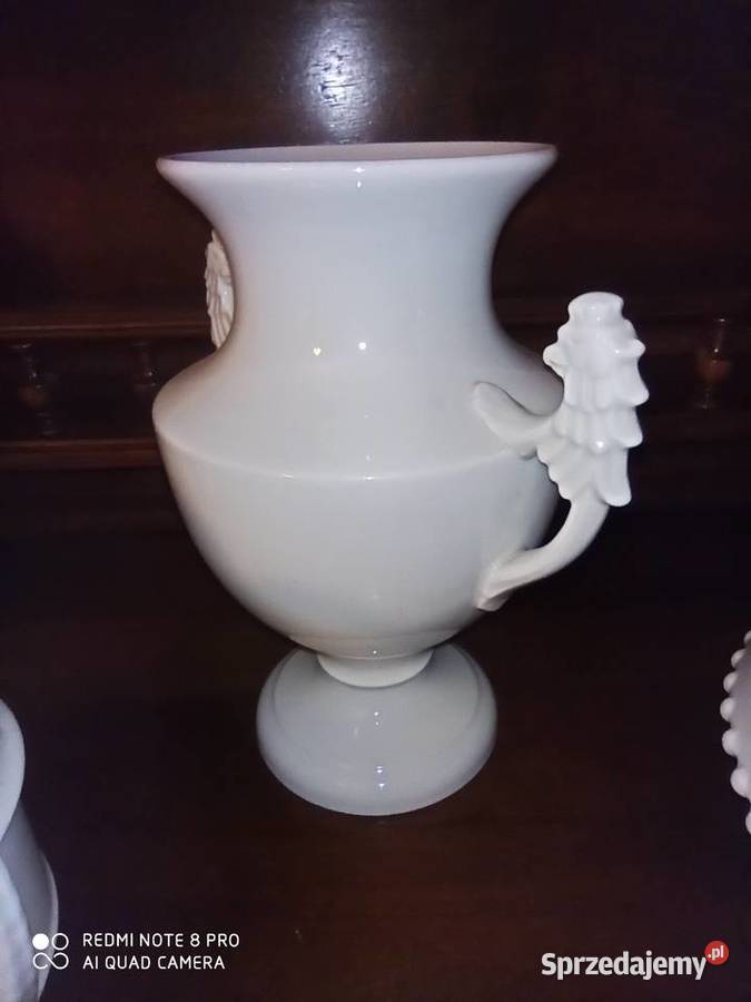 Wazon amfora z gryfami Biała porcelana Gdańsk sprzedam