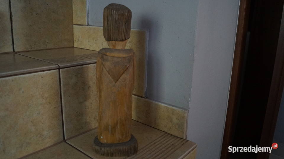 Śwo Piotr drewniana rzeźba sygnowana datowana Mrowino