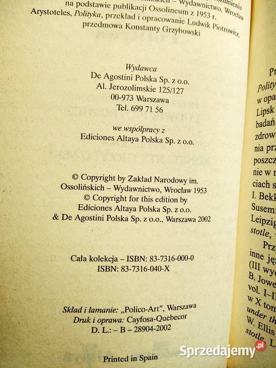 Polityka Arystoteles książka unikat Bródno