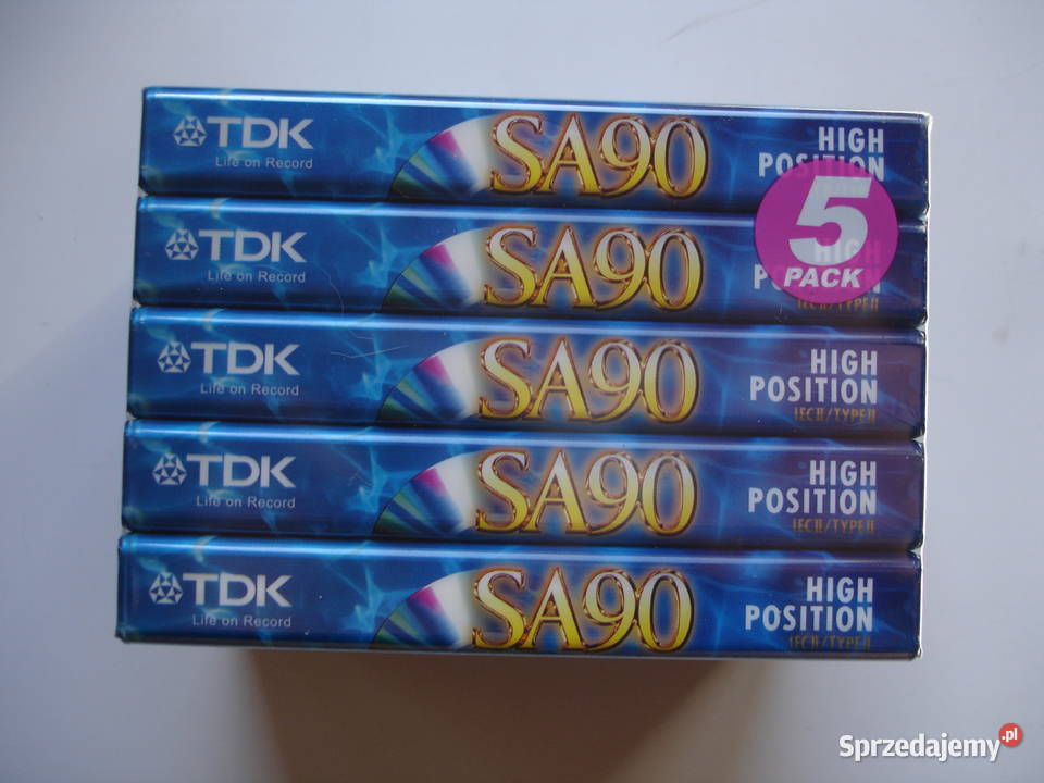 Kasety magnetofonowe TDK SA90 nowe 5pack Płyty i kasety