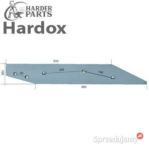 Płoza długa HARDOX 27011400/L części do pługa RABEWERK
