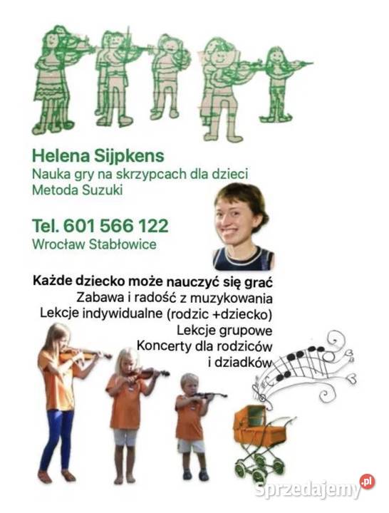 Skrzypce dzieci Medodą Suzuki nauka gry 3 lat Wrocław