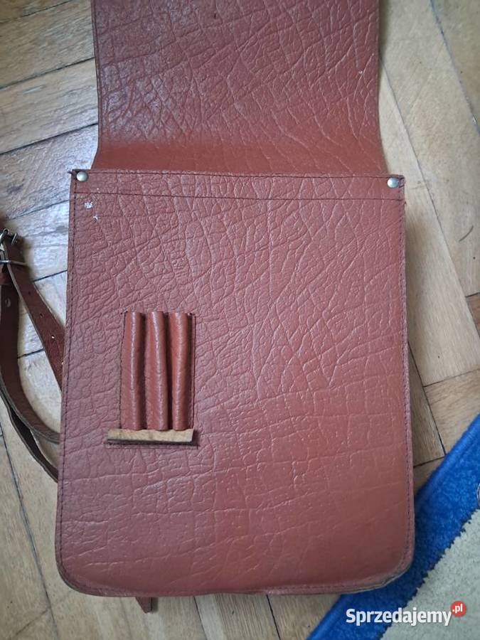 skórzana torba raportówka z prlu stan Sandomierz