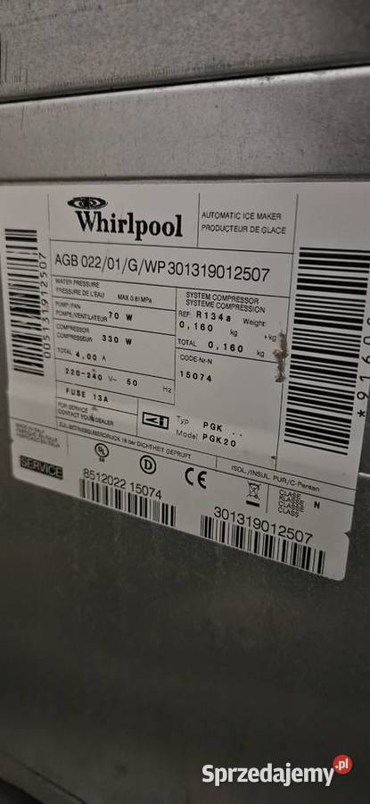 Kostkarka do lodu whirlpool Krotoszyn