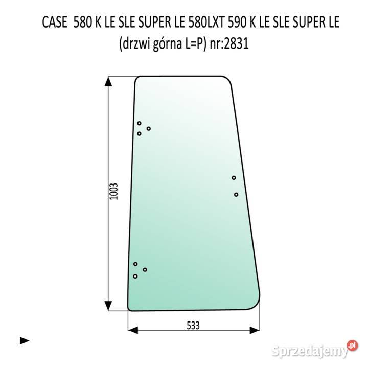 SZYBA DRZWI GÓRNA CASE 580 590 K LE SLE SUPER LE Części do maszyn budowlanych Kielce