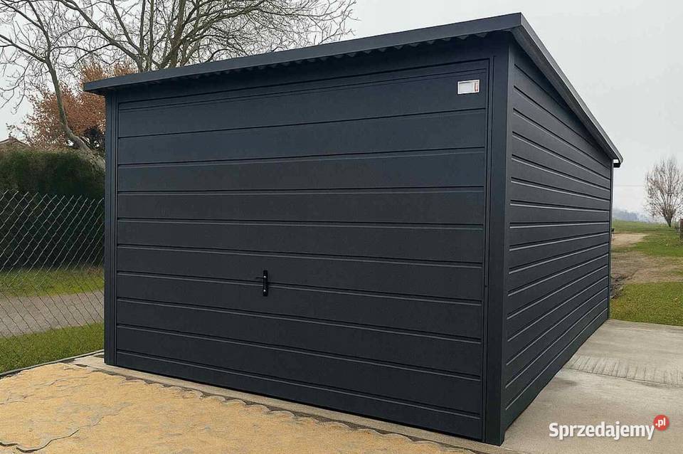 Garaż blaszany 3x5 Grafit jednospadowy brama Jodłownik
