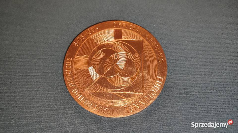 Medal z oficjalnego otwarcia Eurotunelu w 1994 pomorskie