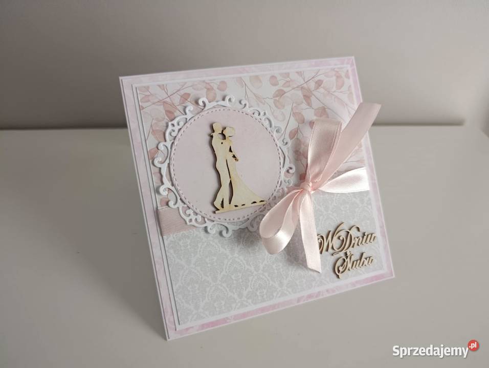Kartka ślubna ręcznie wykonana handmade Rękodzieło Łódź