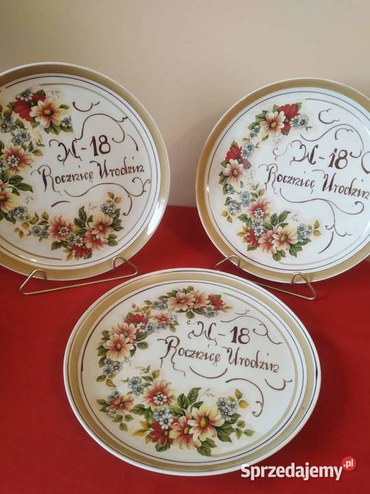 Patery okolicznośćiowe 18 ste urodziny Porcelana i szkło Wałbrzych