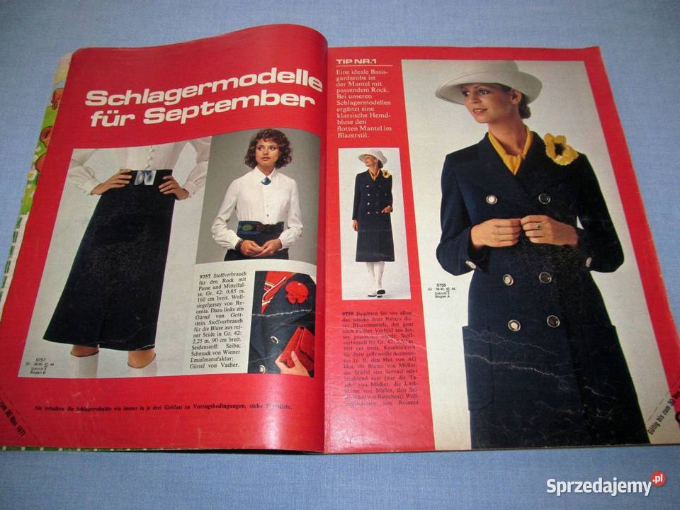 Burda Moden 91971 magazyn mody wykroje Vintage Skępe