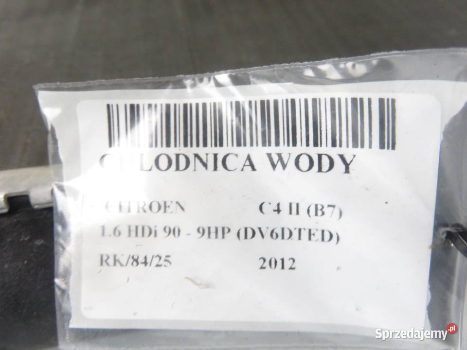 CHŁODNICA WODY CITROEN C4 II 16 HDi osobowe