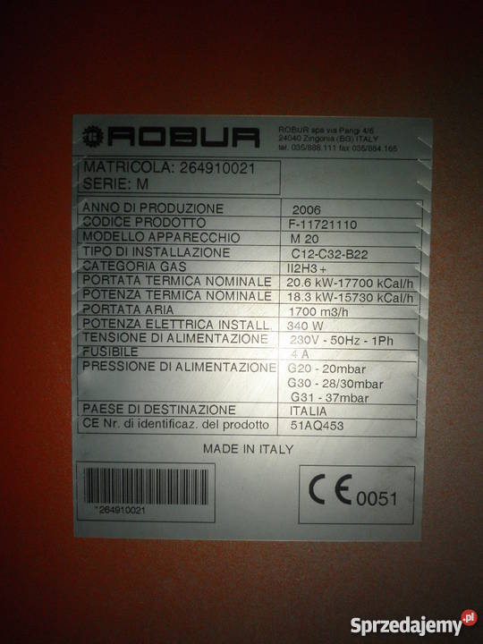 NAGRZEWNICA GAZOWA ROBUR M20