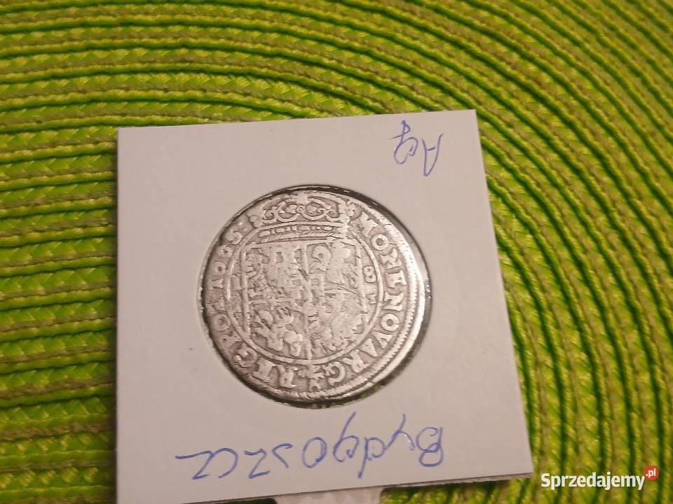 moneta srebrna polska Ort Jana Kazimierza 1663r