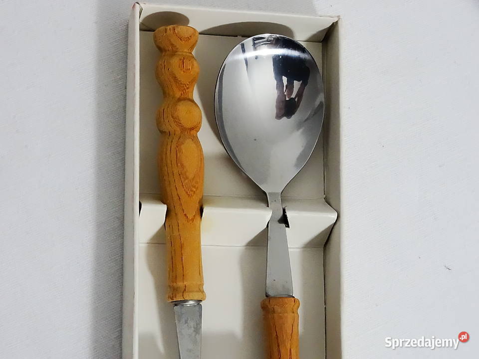 Komplet sałatkowy 2 łyżeczki stali nierdzewnej lubelskie