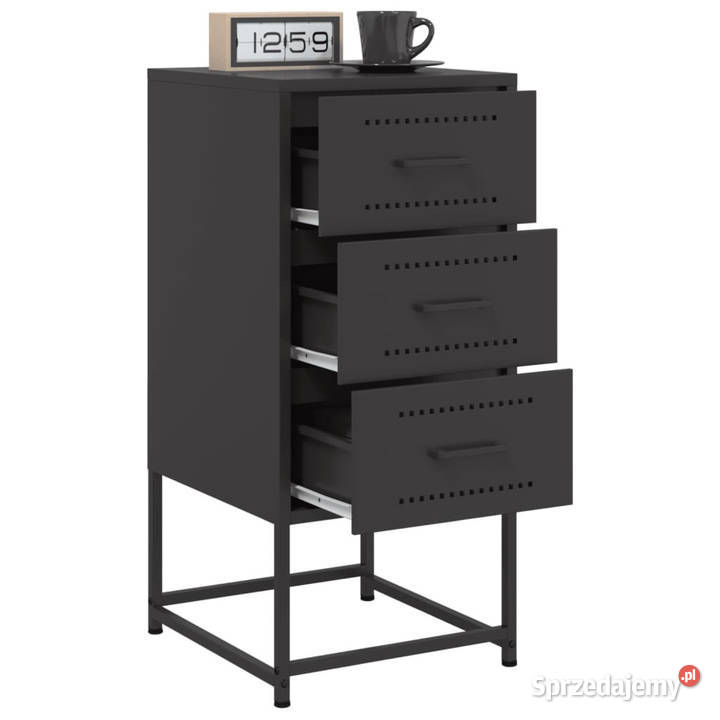 Szafka nocna czarna 36x39x78 stal WM846578 Warszawa