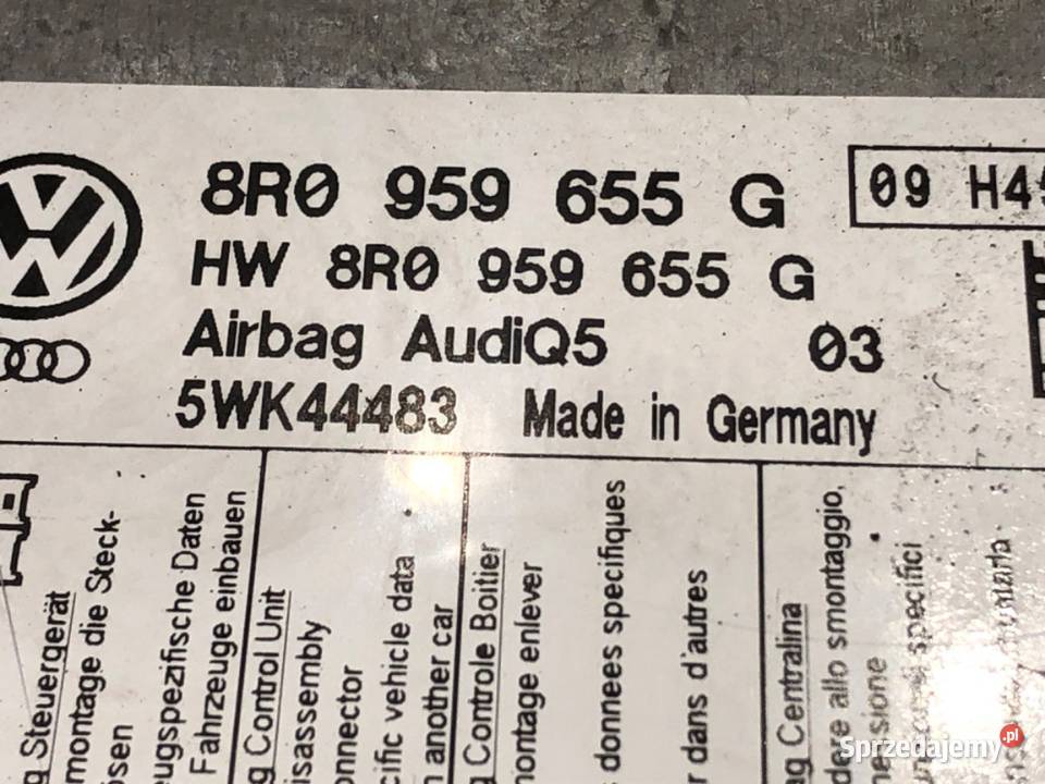 SENSOR AIRBAG AUDI Q5 8R 8R0959655G 0817 CZUJNIK Poduszki powietrzne sprzedam