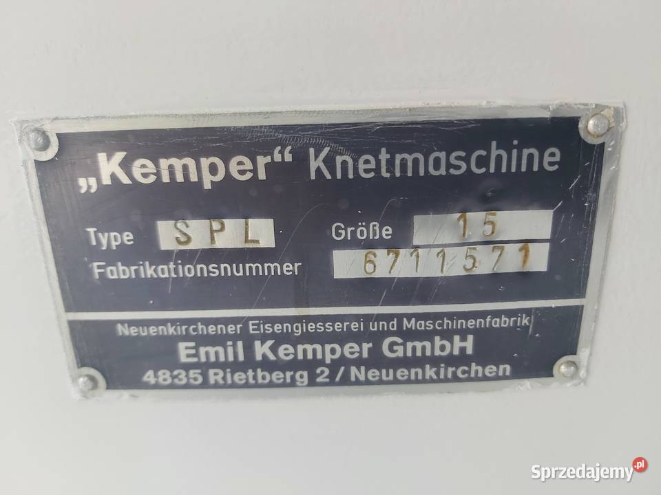 Mieszarka spiralna KEMPER SPL 15 renowacji 10500 Bydgoszcz