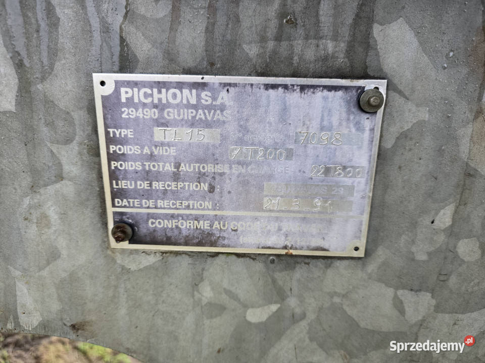Wóz asenizacyjny PICHON TL15 15 000 L wodzie Baliki