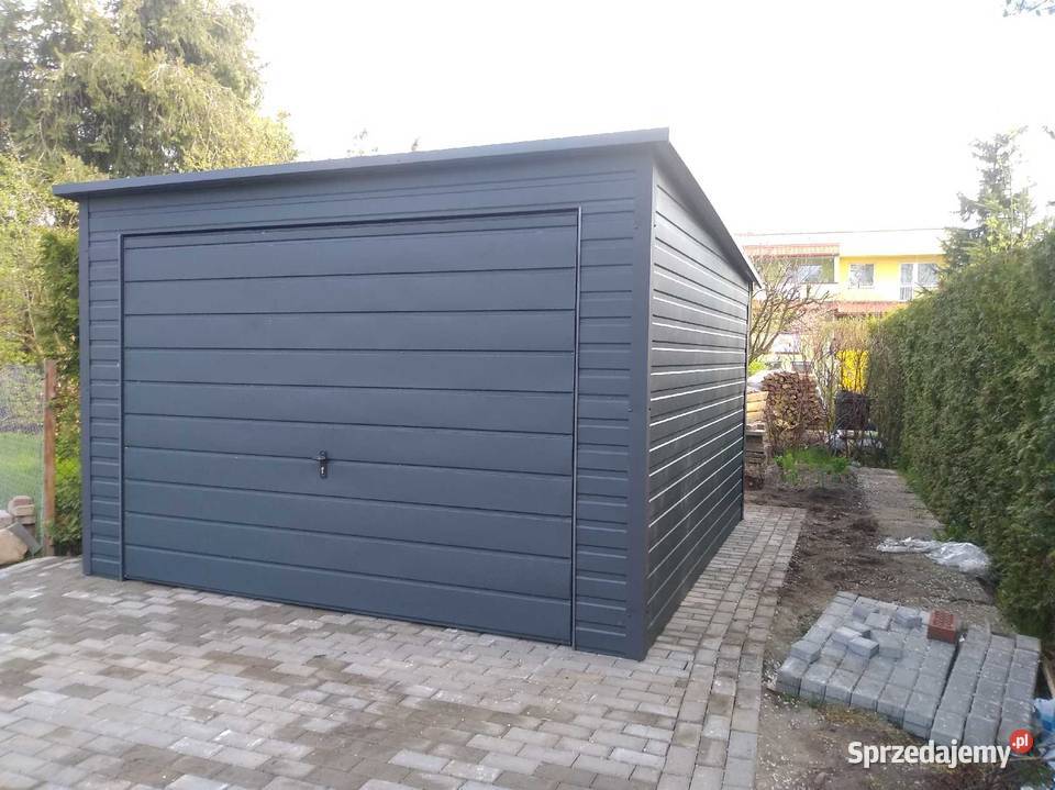 Garaż blaszany 4x5 grafit spadek na tył świętokrzyskie Opatów