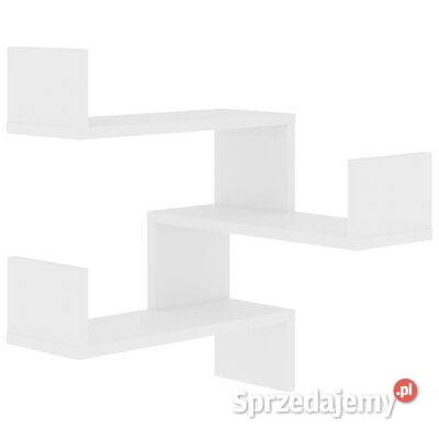 vidaXL Narożna półka ścienna, biała, 40x40x50 cm