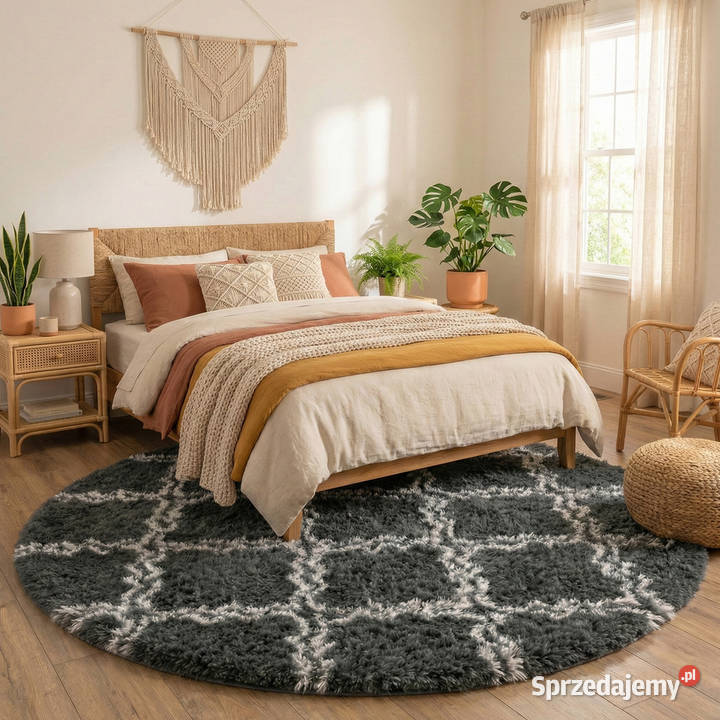 Dywan okrągły do salonu shaggy DECOR Opole