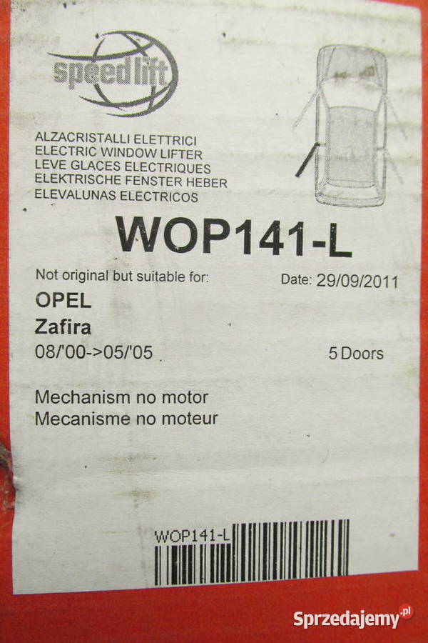 Elektryczny podnośnik szyby tylnej Opel Zafira osobowe Części montażowe Sandomierz sprzedam